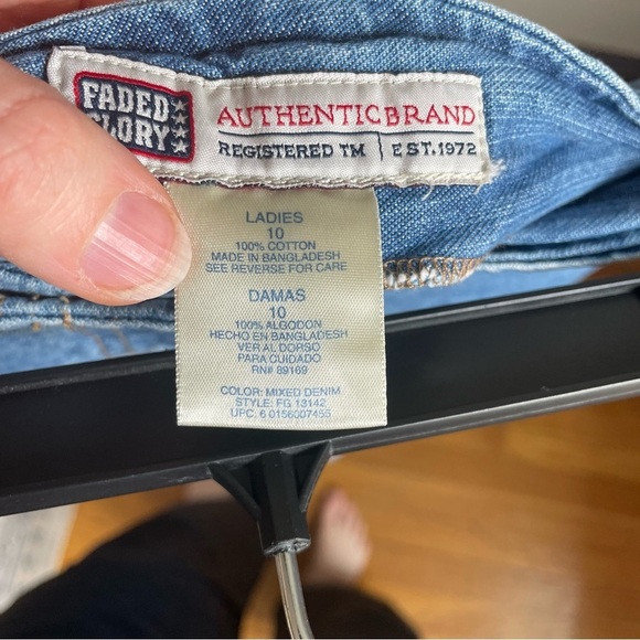 Vintage Faded Glory Chevron Denim 100% Cotton Mini Skirt Size 10 - Picture 3 of 4